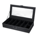 5 Grids Glasses Storage Box +2 Grids Watch Storage Box Display Case PU Leather