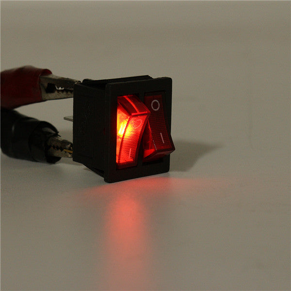 6 Pins Rocker Switch On/Off Double Red Light Toggle Double SPST Rocker Switch