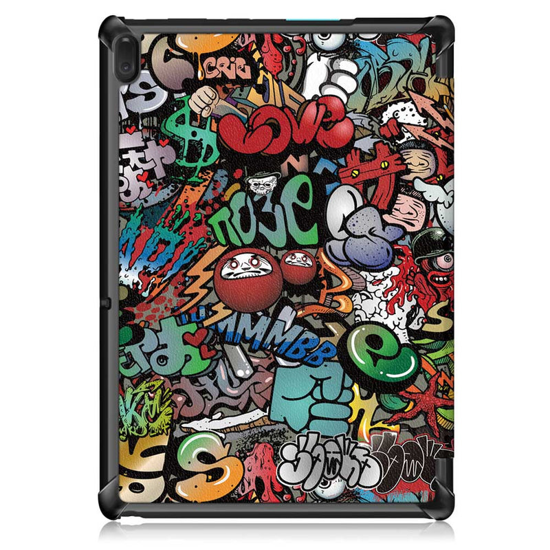Tri-Fold Printing Tablet Case Cover for Lenovo Tab E10 Tablet - Doodle