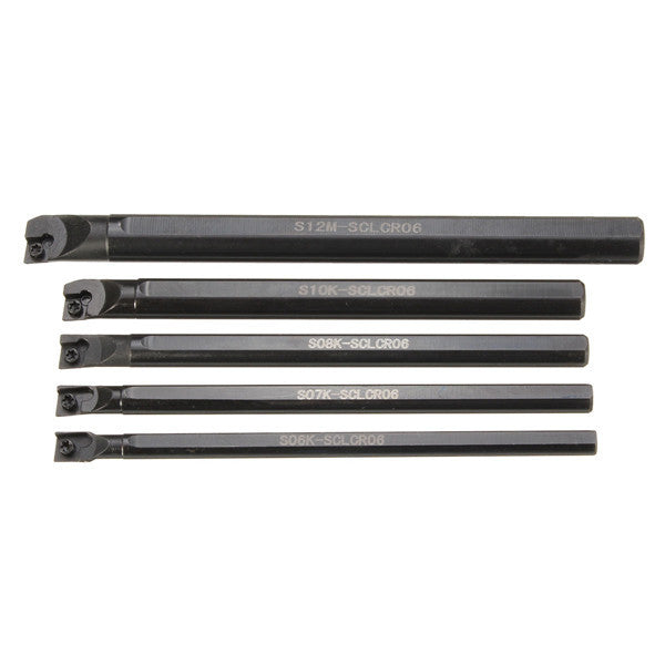 5pcs SCLCR 6/7/8/10/12mm Lathe Boring Bar Tunring Tool With 5pcs CCMT0602 Insert