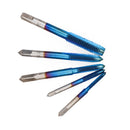 Drillpro 5Pcs M3-M8 Blue Coated Machine Screw Tap Drill Set Straight Flute Metric Thread Tap Drill Bit