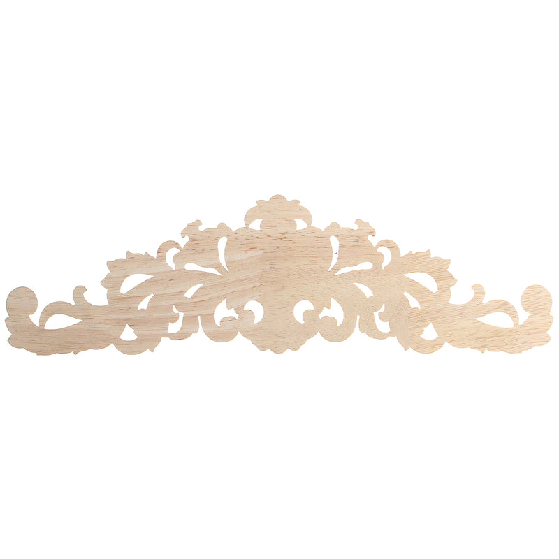 Wood Carved Applique Frame Onlay Furniture Decoration Unpainted 401x112x9mm