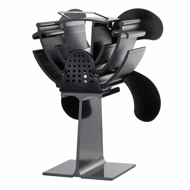 4 Blade Heat Powered Stove Fan Quiet Wood Log Burner Fireplace Eco Fan Heating Distribution No Electricity Or Battery