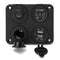 Dual USB Adapter Charger & Sockets & Digital Voltmeterr & Switch Panel