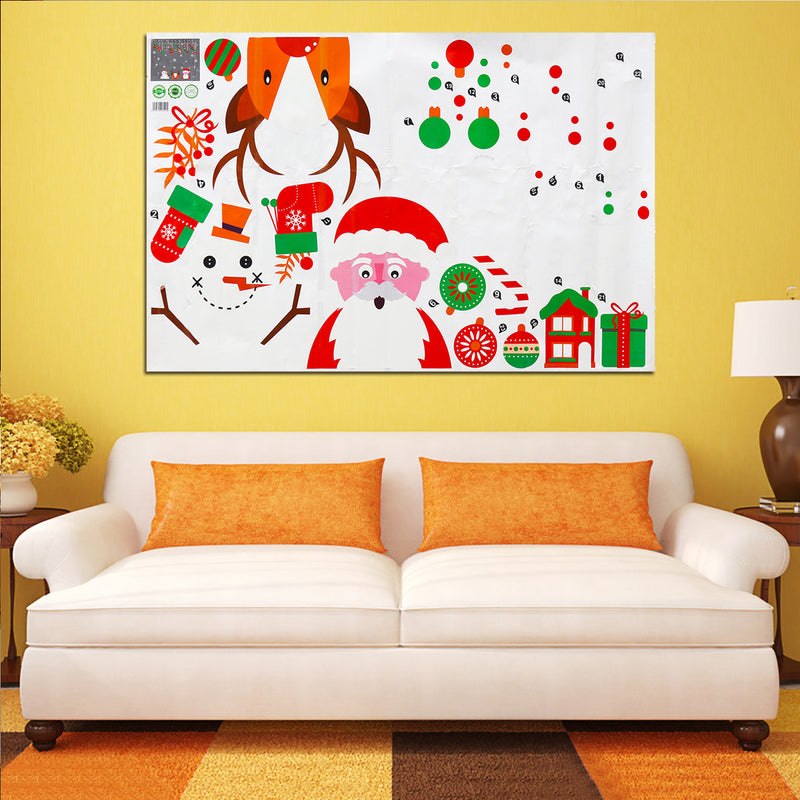 Christmas Window Wall Sticker Snowman Santa Snowflake Reindeer Removable Home Decor