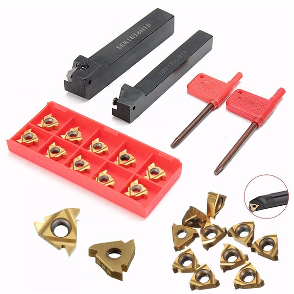 SER1616H16 SER1212H16 Lathe Turning Tool Holder with 10pcs 16ER AG60 Carbide Inserts