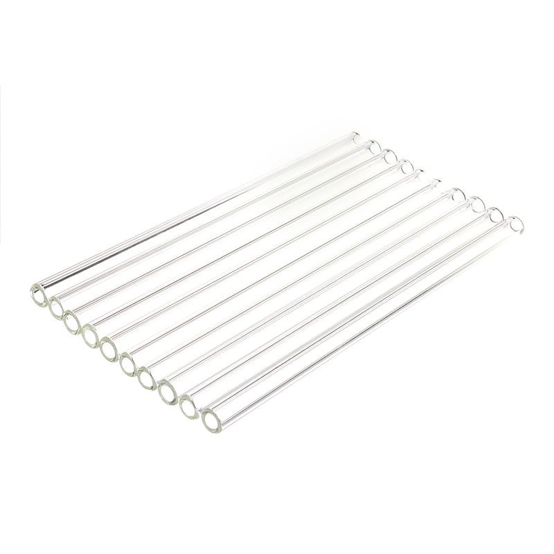 10Pcs Length 200mm OD 10mm 1.5mm Thick Wall Borosilicate Glass Blowing Tube Lab Factory School Home Tubes