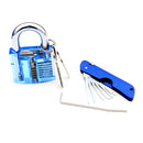 Foldable Door Lock Opener with Transparent Cutaway Inside View PadLock Lock Pick Set