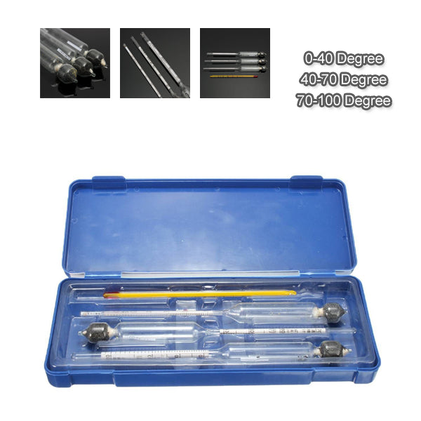 3PCS/SET Alcohol Meter Measuring Instrument Vinometer Thermometer Multifunction Bar Tool