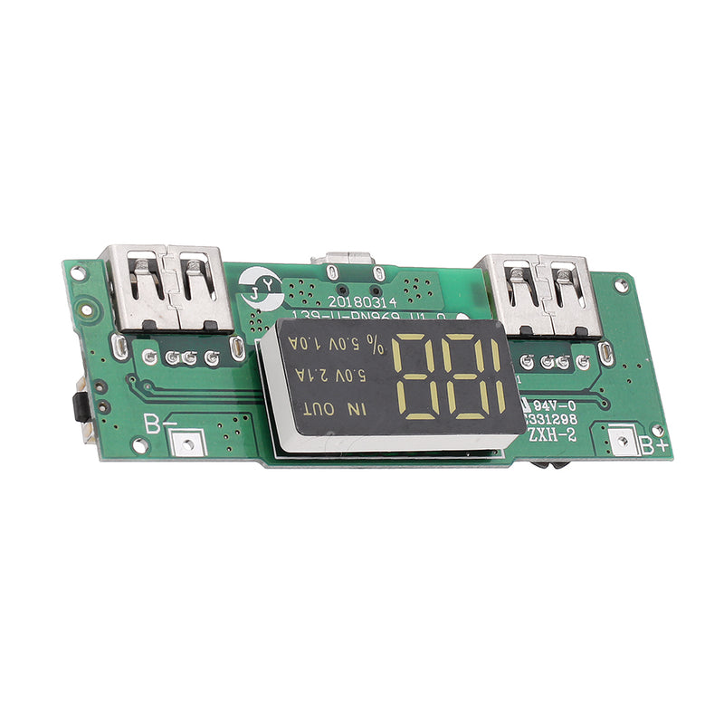 LED Dual USB 5V 2.1A Micro USB Input Power Bank 18650 Battery Charger Board Overcharge Overdischarge Short Circuit Protection