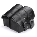 Left/Right PU Leather Motorcycle Saddlebags Luggage Saddle Pannier Bag Black Universal