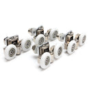 2pcs Zinc Alloy Dual Top Door Rollers Runners for Glass Sliding Shower Doors