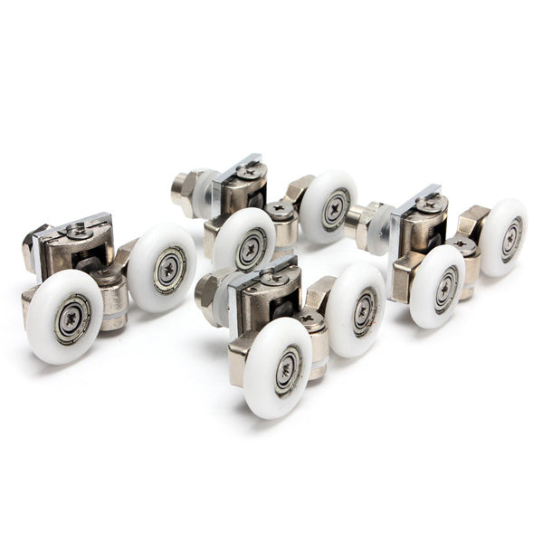 2pcs Zinc Alloy Dual Top Door Rollers Runners for Glass Sliding Shower Doors