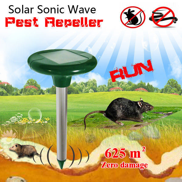 GreatHouse Garden Solar Power Sonic Wave Mouse Snake Repeller Outdoor Animal Expeller