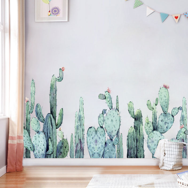 Miico FX82028 2PCS Cartoon Wall Stickers Cactus Plants Printing Sticker Children's Room And Kindergarden Decorative Sticker