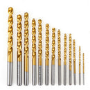 Drillpro 13Pcs Titanium Coated M42 Twist Drill Bit 8% High Cobalt HSS Drill Bit Set Industrial Grade 1.5-6.5mm for Stainless Steel Metal Wood