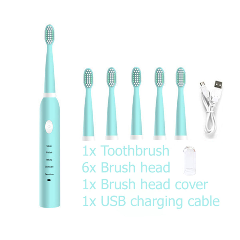 USB Intelligent Electric Toothbrush Portable Waterpoof Sonic Powerful Vibration Toothbrush Soft Brush Tooth Cleaner for Kids