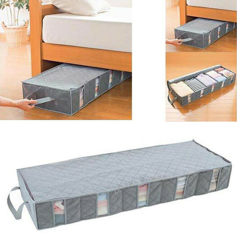 53L Under Bed Storage Bag Bedding Clothes Organizer Home Underbed Space Saving