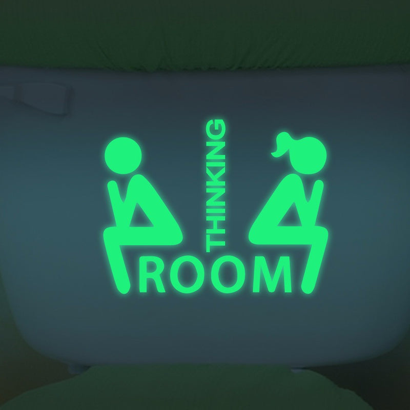 Honana DX-014 15x20cm Fluorescent Glow Toilet Wall Sticker Room Thinking Downloading
