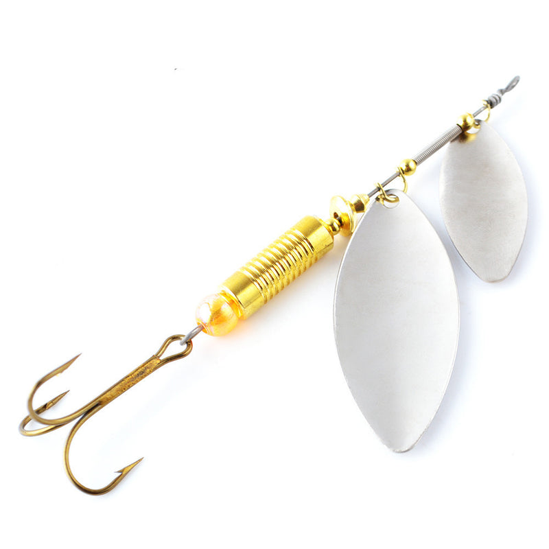 Double Spoon Sequins Bass Lure Bait Minnow Fishing Lure Triple Hook with Hook