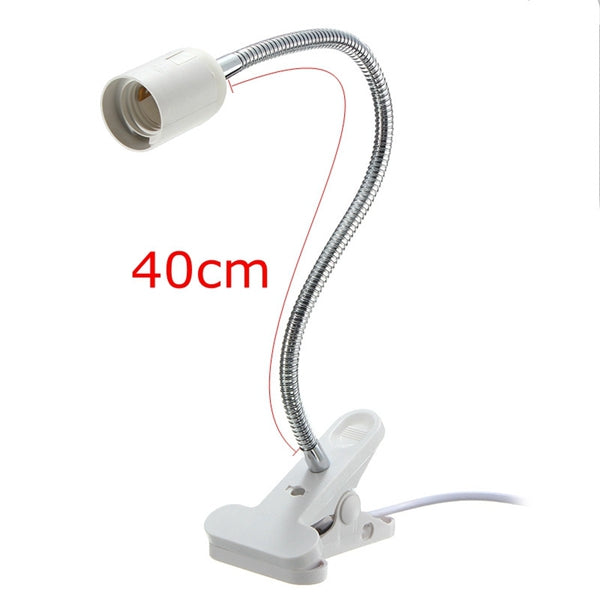 10/20/30/40cm US Plug E27 Flexible Clip on Switch LED Light Lamp Bulb Holder Socket Converter