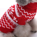 Christmas Snowflake Pet Dog Knit Crochet Warm Sweaters Turtleneck Jumpsuit Clothes Small Dog Outwear