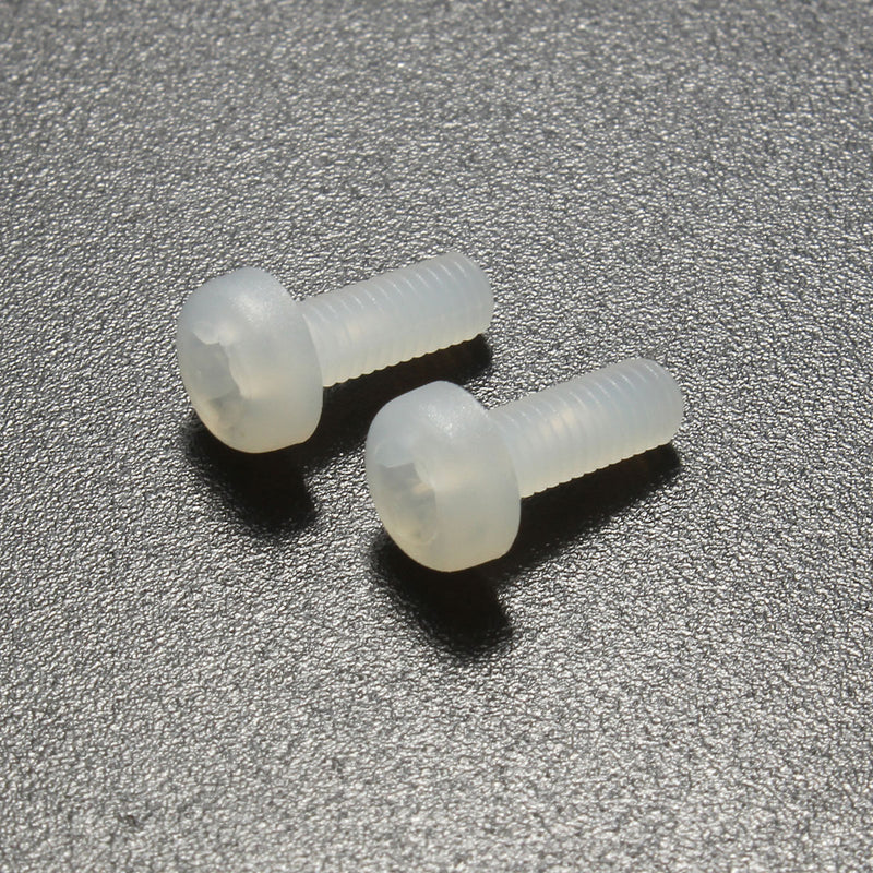 Suleve M3NP2 50Pcs M3 White Round Pillips Pan Head Plastic Nylon Screw Bolt 5/6/8/10/12/15/20/25mm Length