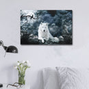 White Wolf Stone Canvas Wall Paintings Frameless Pictures Art Home Decor
