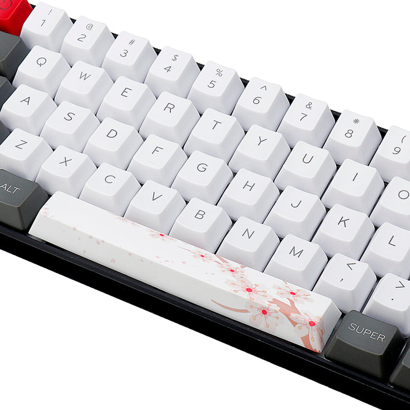 Five-sided Dyesub PBT Sakura Space Bar 6.25u Novelty Keycap