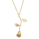 Trendy Three-color Rose Flower Pendant Necklace Valentine's Day Gift Ladies Jewelry