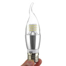 Dimmable E27 E14 E12 7W 60 SMD 3014 LED Pure White Warm White Sliver Candle Light Lamp Bulb AC110V