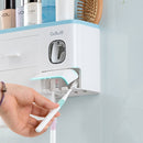 Wall Mount Adsorption Toothbrush Holder Inverted Cups with Toothpaste Squeezer