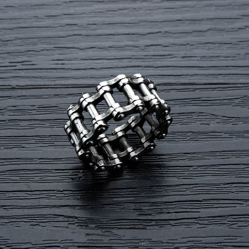 Personality Bicycle Chain Ring Motorcycle Chain Titanium  Steel  Ring