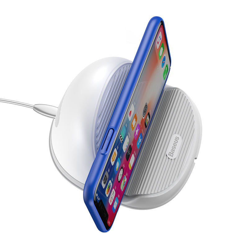 Baseus 7.5W 10W Non-slip Desktop Qi Wireless Fast Charger Fan Cooling for iPhone X S8 S9
