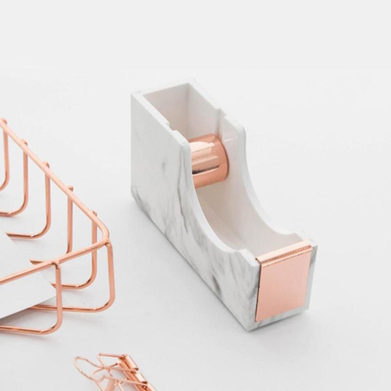 Miwoo MW0092/0710Q Marble Tape Cutter Tools Desktop Adhesive Tape Base Stationery for School Office Desktop Supplies