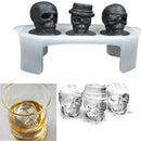 KCASA 3D Skull Ice Cube Tray Halloween Ice Mold Cocktiail Silicone Ice-cream Mold Maker Set Of 3