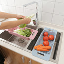 Kitchen Plastic Sink Drain Basket Rack Retractable Tableware Vegetable Shelf Storage Drain Rack