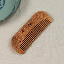 Natural Peach Carvings Hollow Comb Hairdressing