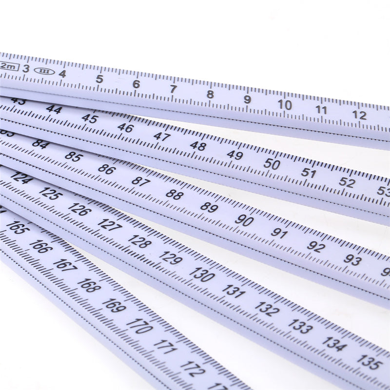 TP 2M Plastic Folding Ruler Straight Ruler Double Scale 10 Locking Joints 200cm Portable Carpenter Measuring Tools