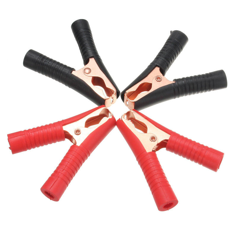 100A 90mm Black Red Durable Copper Plated Metal Battery Clips Alligator Clamps