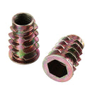 Suleve MXZN10 120Pcs Zinc Alloy Wood Furniture Hex Socket Drive Head Screw-in Threaded Insert Nut