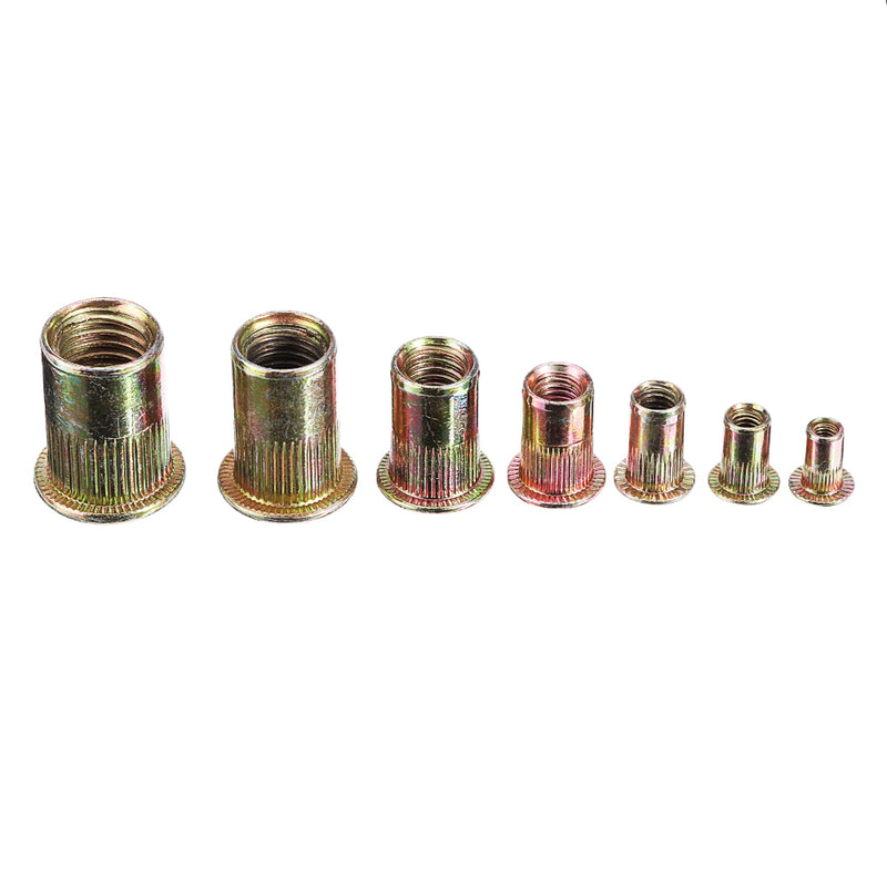 Suleve MXRN2 220Pcs M3/M4/M5/M6/M8/M10 Zinc Plated Rivet Nut Threaded Countersunk Head Insert Nut Tool Kits