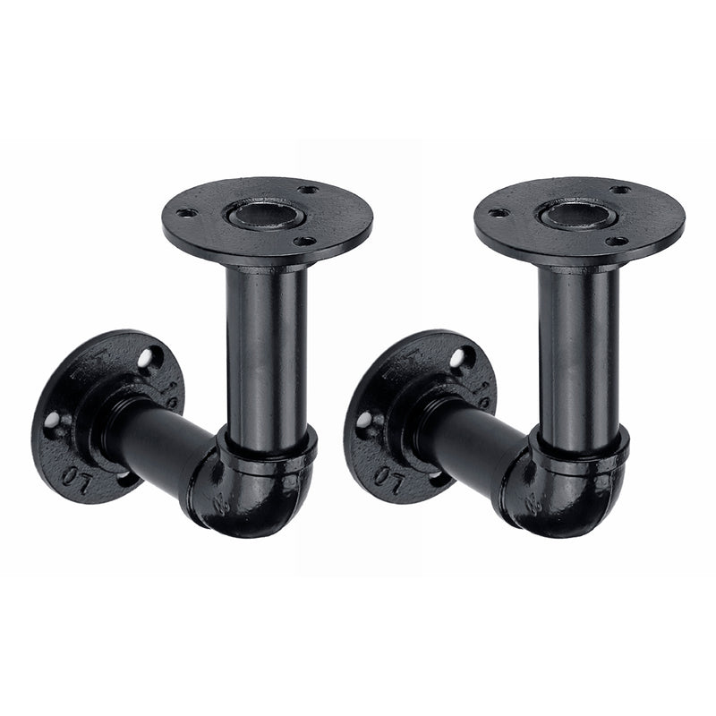 1 Pair of DN20 80/130/170/210mm Steel Pipe Shelf Bracket Holder DIY Pipe Shelf Brackets