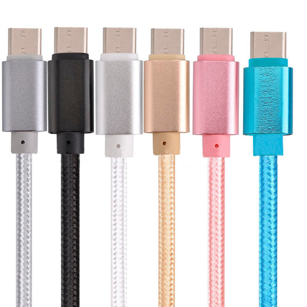2.1A Braided Type C Data Sync Charging Cable 1m For OnePlus 5 Xiaomi 6 Samsung Note 8 S8