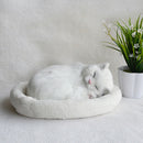 Realistic Sleeping Cat Plush Lifelike Figurine Animal Simulated Model Toys