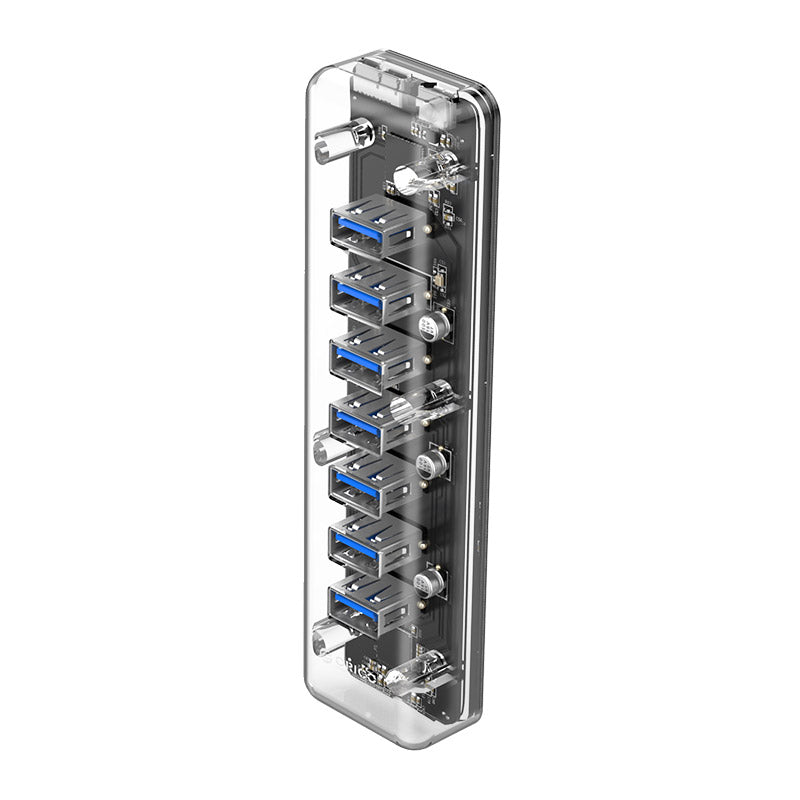 Orico F7U Transparent 7-Port USB 3.0 Hub with Dual-port Power Supply