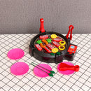 Kids BBQ Grill Pretend Play Toys Kitchen Barbecue Food Cooking Set Children Gift