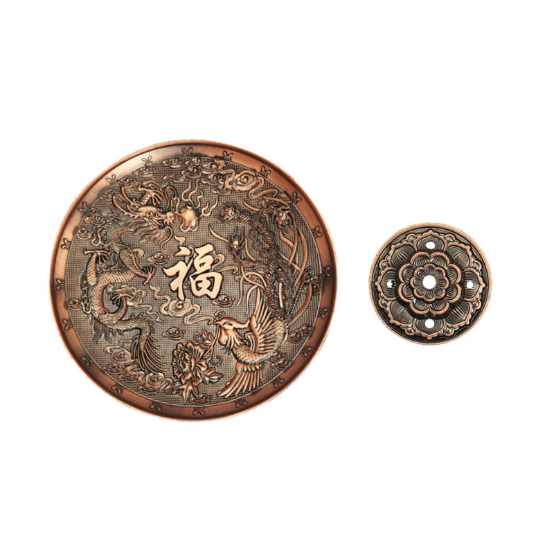 5 Holes Dragon Lotus Incense Burner Holder Retro Censer Plate For Stick Cone