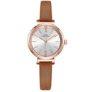 IBSO S8688L Ultra Thin Ladies Wrist Watch Crystal Elegant Design Leather Strap Quartz Watch
