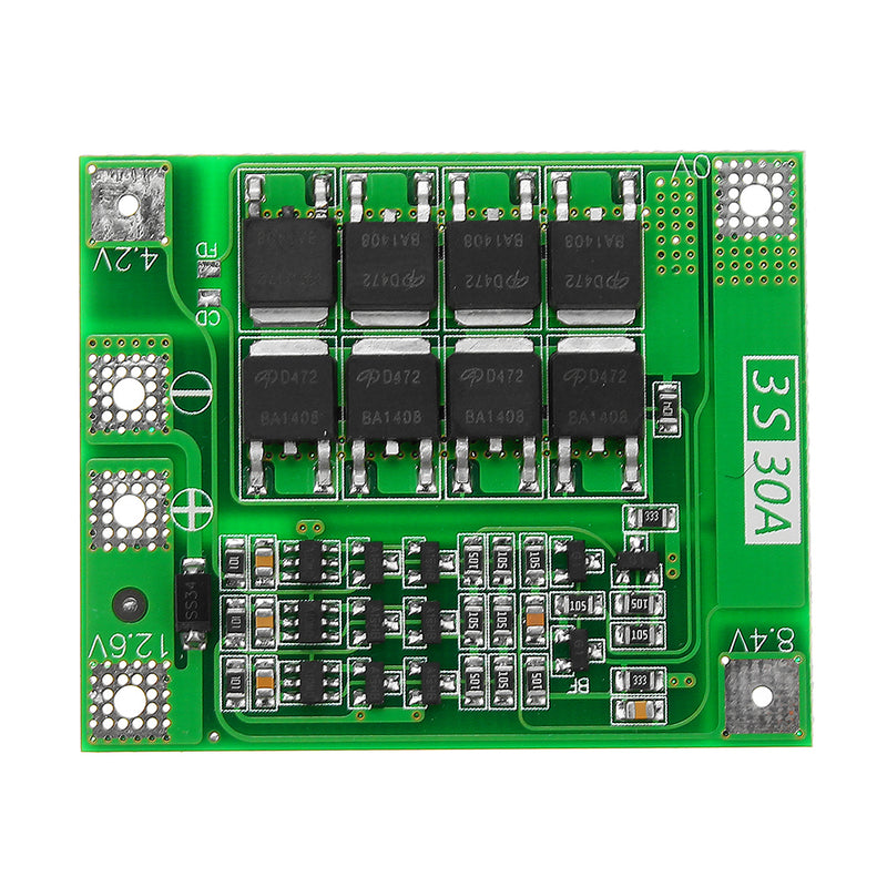 3 Series 11.1V 12.6V 18650 Lithium Battery Protection Board and Strip Equalization 30A